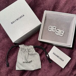Balenciaga bb earrings new silver